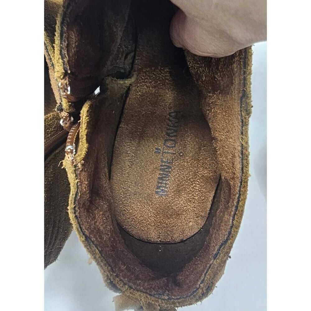 Minnetonka Melissa Bootie Womens 9.5 Dusty Brown Suede Side Zip Ankle 81033 - Picture 10 of 16